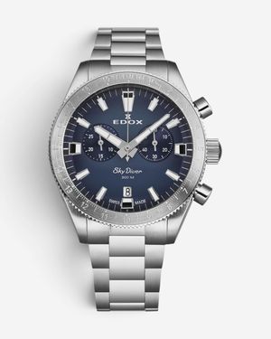 Edox Skydiver Stainless Steel Quartz Watch 10116-3-Buidn - Metallic