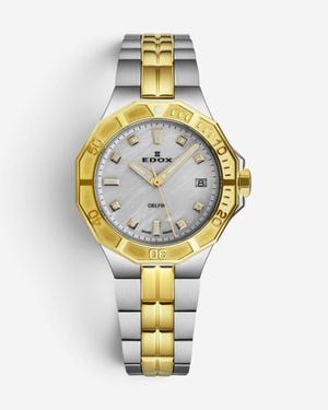 Edox Delfin Stainless Steel Diamond Quartz Ladies Watch 53020-357Jm-Nadd - Metallic