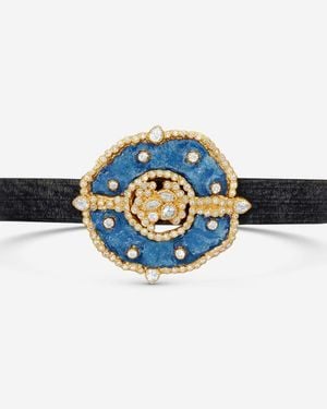 Armenta Sueno 18K & Leather Diamond & Sapphire Cuff Bracelet 1 - Blue