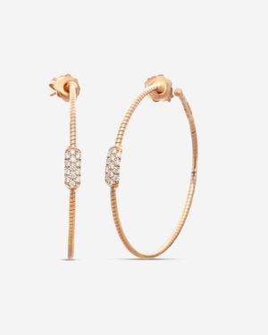 Mattia Cielo Rugiada Pave 18K & Titanium Diamond Hoop Earrings Ljwr302E-P - Metallic