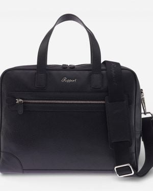 Rapport London Berkeley Leather Laptop Briefcase D22 - Black