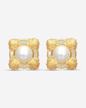 Suuna 18K Mabe & Diamond Earrings E2069Mby - Metallic