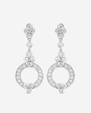 Suuna Diamond Lace Drop Earrings E2430P - White
