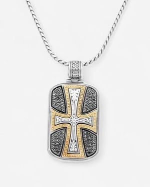 Konstantino Sterling & 18K Diamond Cross Pendant Memk5057-110 - White