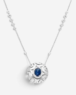 Crivelli Ricami Luci 18K Diamond & Sapphire Pendant Necklace 047 - Metallic