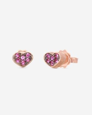 Nanis Q-Ori 18K Sapphire Stud Earrings Os9-506 - Pink