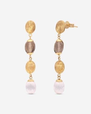 Nanis 18K Rhodonite & Crystal Drop Earrings On4-539 - Metallic