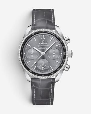 Omega Speedmaster 38 Chronograph Diamond Steel Automatic Watch 3243838500 - Metallic
