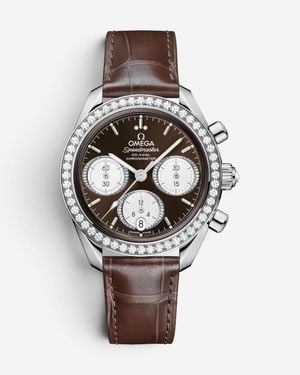 Omega Speedmaster 38 Stainless Steel Diamond Automatic Watch 32418385063 - Metallic