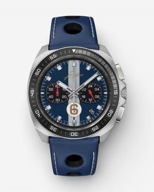 Junghans 1972 Chronoscope Sports Edition Chronograph Stainless Steel Quartz Watch 41/4577.00 - Blue