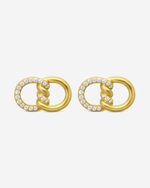Roberto Coin Cialoma 18K Diamond 2-Link Stud Earrings 7773242Ayerx - Metallic