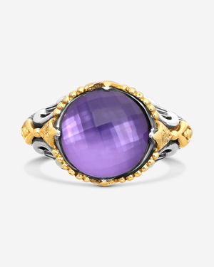 Konstantino Gen K 2 Sterling & 18K Amethyst Ring Sz. 7 Dmk214 - Purple