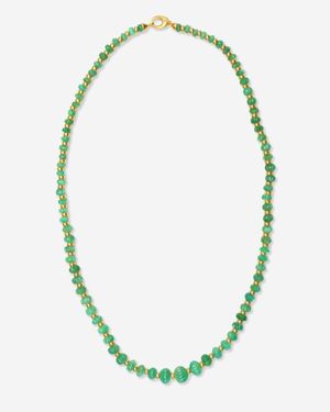 Goshwara G-One 18K Fluted Emerald Bead One-Strand Necklace Jn0373-Emy - Green
