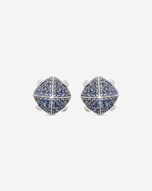 Goshwara Sugarloaf 18K Diamond And Sapphire Stud Earrings Je0231-Sa-W - Blue