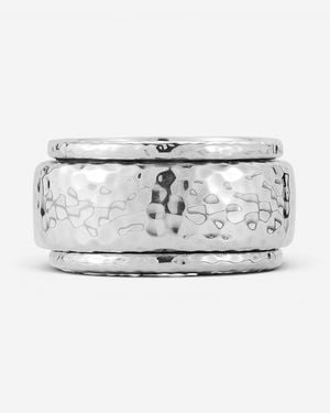 JAI Sterling Artisan Hammered Spinner Ring Jjh3057Mr - Metallic