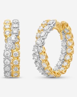 Ina Mar 18K & 3.74 Ctw. Round Diamond Oval Hoop Earrings Aep31060Dt-Uqj00 - Metallic