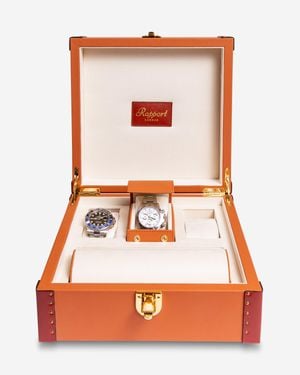 Rapport London Kensington Leather Six-Watch Box L3 - Orange