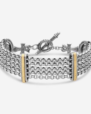 Konstantino Dome Sterling & 18K 5-Chain Bracelet Bkj703-130 - Yellow