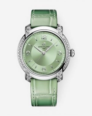 Breitling Premier Stainless Steel Diamond Automatic Ladies Watch A10310671L1P1 - Green