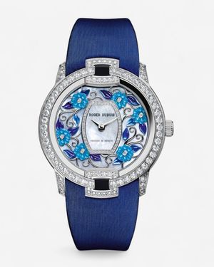 Roger Dubuis Velvet 18K Diamond Automatic Ladies Watch Dbve0054 - Blue