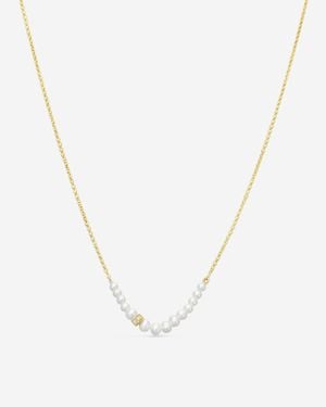 Sydney Evan 14K Graduated Pearl And Diamond Station Necklace Njp1266Pe-Y18Xt - Metallic