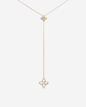 Roberto Coin Venetian Princess 18K Diamond & Mother Of Pearl Flower Lariat Necklace 8882562Ay15Mx - White