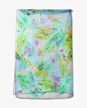 Chopard Animal World Organic Silk Chiffon Stole 95005-0472 - Green