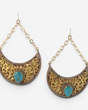 Devon Leigh 24K Plated Brass Dangle Earrings E3457 - Metallic