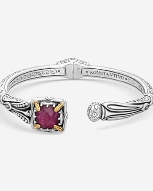 Konstantino Gen K Sterling & 18K Ruby Bangle Bracelet Bkj682 - Metallic