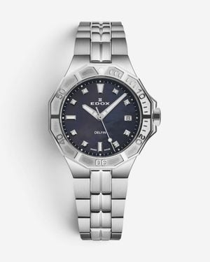 Edox Delfin Stainless Steel Diamond Quartz Ladies Watch 53020-3M-Nannd - Metallic