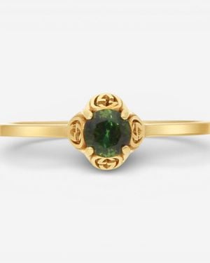Gucci Interlocking G 18K Tourmaline Ring Ybc6624280010 - Metallic