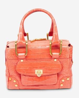 Chopard Caroline Mini Shiny Coral Alligator Leather Handbag 95000-0206 - Red