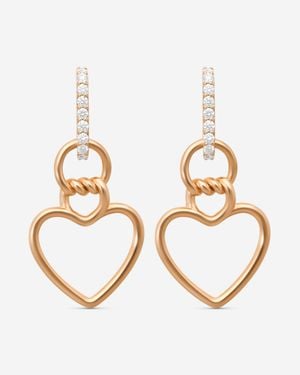 Roberto Coin Cialoma 18K Diamond Heart Drop Earrings 7773504Axerx - Metallic