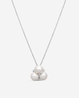 Assael 18K Akoya Cultured Pearl & Diamond Pendant Necklace P3686 - Metallic