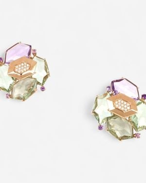 Tavan Les Gemmes 18K Diamond, Amethyst & Amethyst Earrings Jf-75-1156F-79 - Metallic