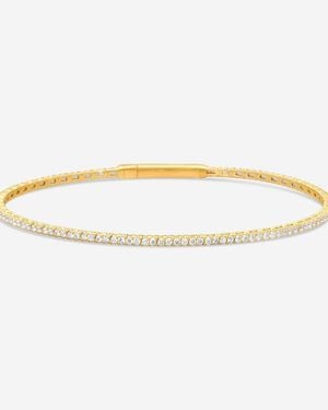 Ina Mar 1.00 Ctw Round Diamond Flex Tennis Bangle Bracelet B1100A-Fy-100F - Metallic