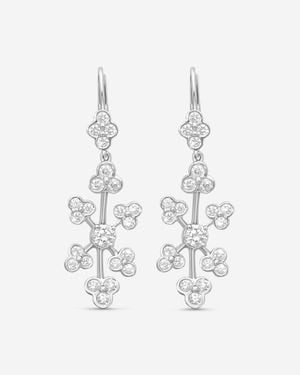 Suuna Platinum Diamond Lace Drop Earrings E2401P-Lb - White