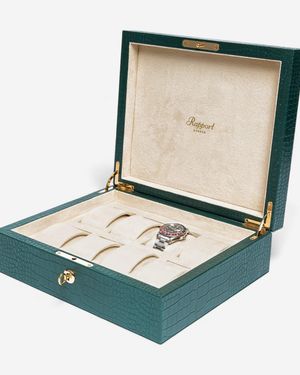 Rapport London Brompton Leather Eight Watch Box L268 - Green