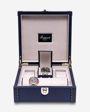 Rapport London Kensington Smooth Leather Six Watch Box L321 - Blue