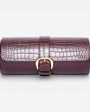 Rapport London Brompton Leather Three-Watch Roll D16 - Purple