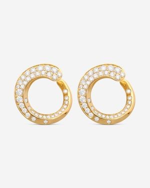 Crivelli Like 18K Diamond Spiral Hoop Earrings E0272E - Metallic