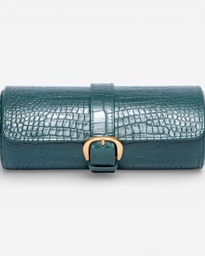 Rapport London Brompton Leather Three-Watch Roll D16 - Blue