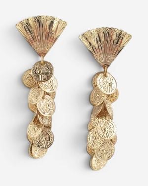 Devon Leigh 24K Plated Brass & 14K Dangle Earrings E4412 - Metallic
