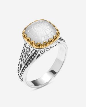 Konstantino Dome Sterling 18K Mother Of Pearl Doublet Ring Sz. 8 Dkj970-313-S8 - White