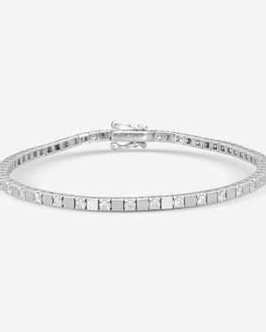 Crivelli 18K Diamond Alternating Line Tennis Bracelet B0319E-7 - Metallic