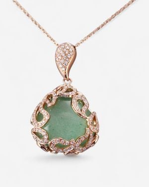 Tavan 18K Diamond, Aventurine & Rock Crystal Pendant Necklace Jf-82-1080F-125 - Metallic
