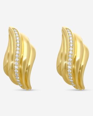 Roberto Coin Des Croissant 18K Diamond Earrings 111498Ayer - Metallic