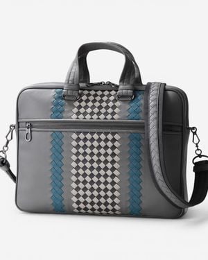 Bottega Veneta Intrecciato Leather Briefcase 548030Vbm928608 - Blue