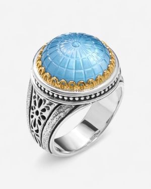Konstantino Dome Sterling & 18K Mother Of & Spinel Ring Sz. 7 Dkj972-628-S7 - Blue
