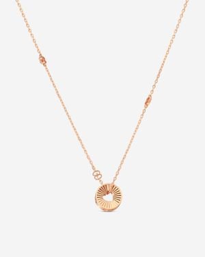 Gucci Icon 18K Round Heart Cut Out Pendant Necklace Ybb72937300100U - Metallic